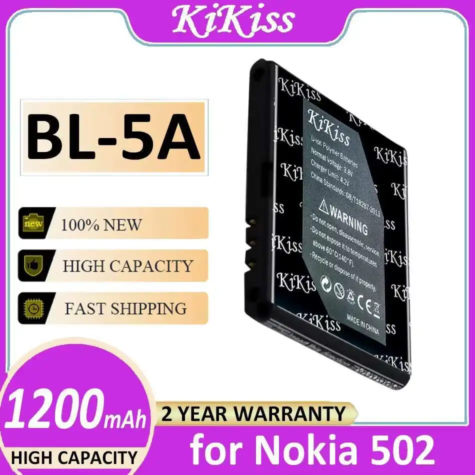 

For Nokia Asha 502 Mqnlq BL-5A High-Capacity Mobile Phone Battery 1200Mah