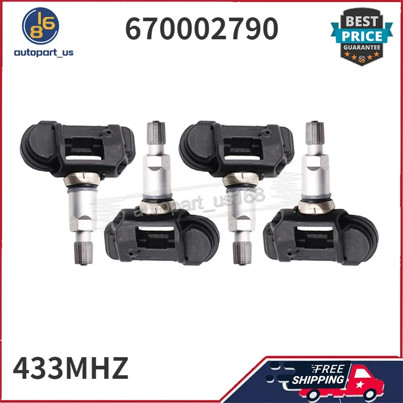 4Pcs 433MHz 670002790 TPMS Tire Pressure Sensor For Alfa Romeo 4C Citroen Jumper Fiat Ducato Maserati Ghibli Peugeot Boxer Combi