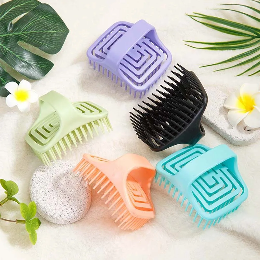 Hollow Brush Head Shampoo Brush Scalp Massage Body Brush Hair Washing Comb Arc-shaped Hair Care Tool Scalp Massage Brush