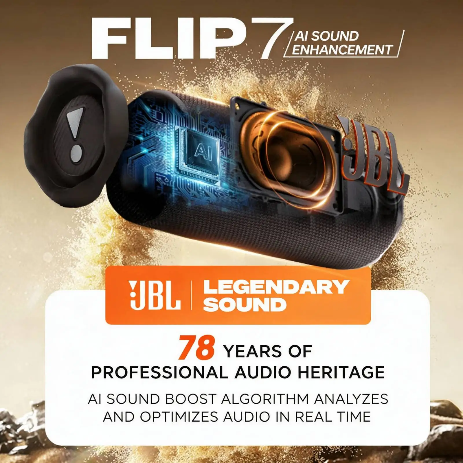Basin Flat Clean Sound JBL FLIP7 Wireless Speaker RGB IP67 Waterproof Handsfree Stereo TF Card USB Terrace Box