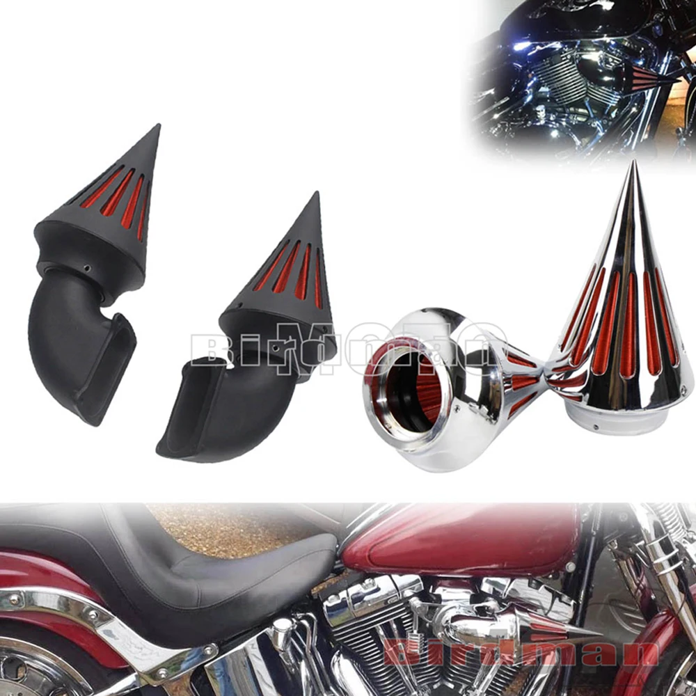 Cone Spike Chrome Black Dual Air Cleaner Kit Twin Air Filter For Suzuki Boulevard M109R M109 VZR1800 M1800R Intruder Filters