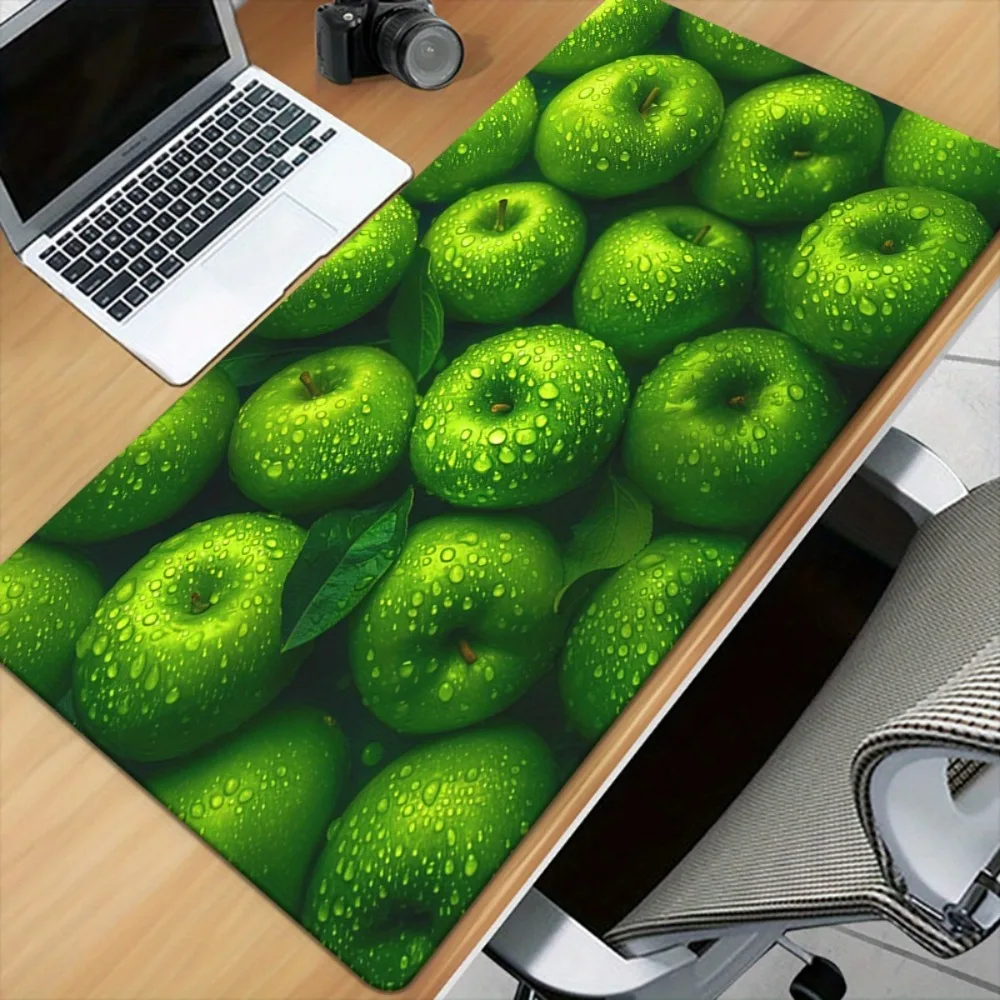 Aesthetic Green Apple Desk Mat, Extra Large Fruit Mouse Pad, Non-Slip Waterproof Keyboard Mat for Desk Decor