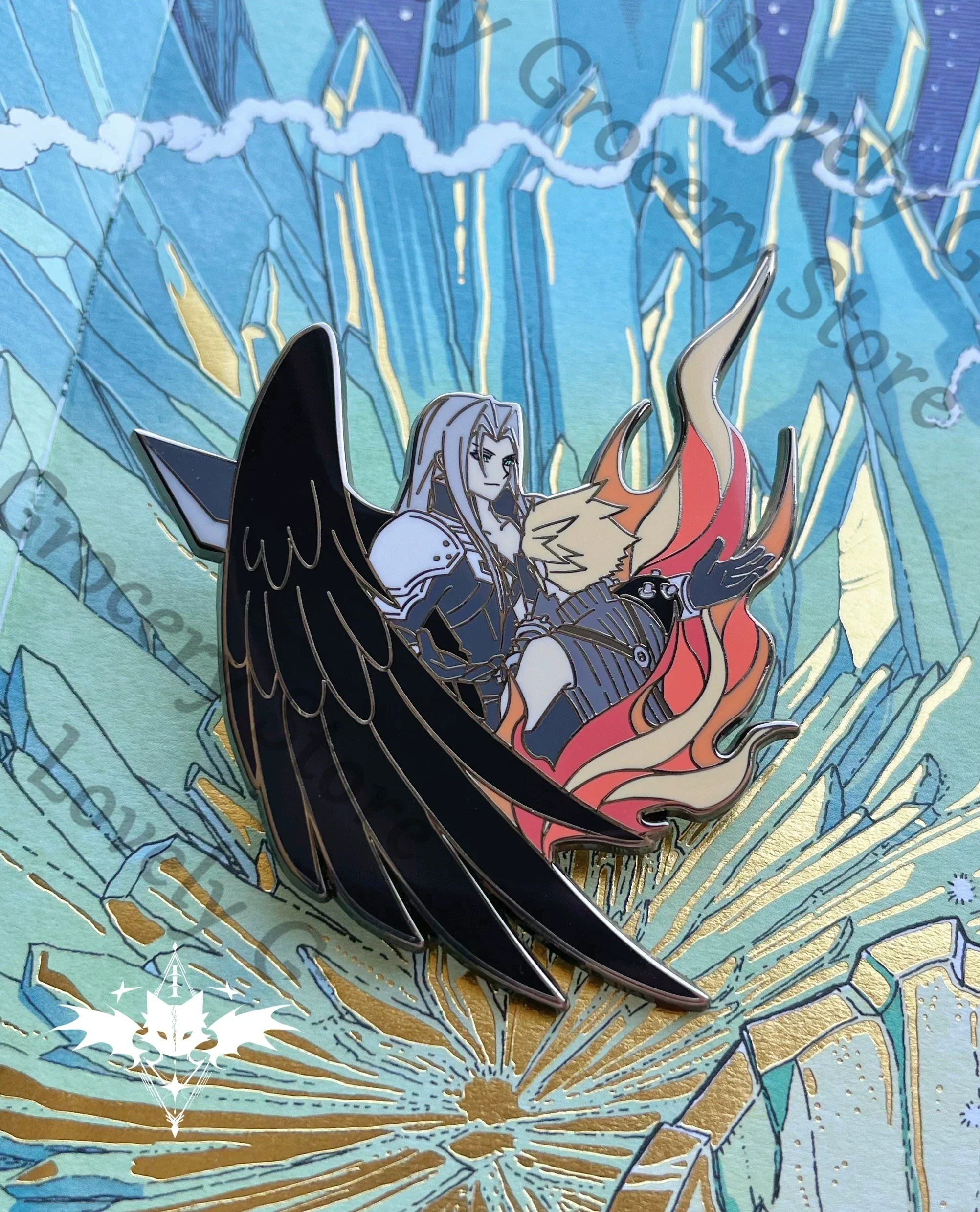 

Anime Sephiroth Cloud Strife Cosplay Cartoon Metal Badge Enamel Imitation Brooch Widget Emblem Breastpin Accessories Fans Gift