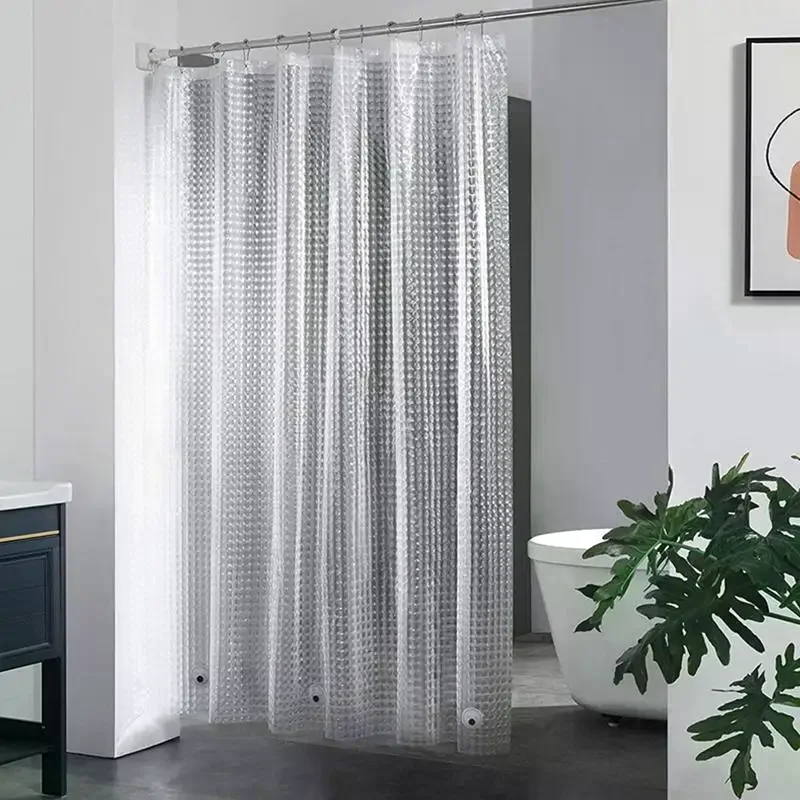 Gravel Shower Curtain Transparent Lining Waterproof Bathtub Bathing Cover Gravel Bathroom Bath Curtains Liner For Bathroom PEVA