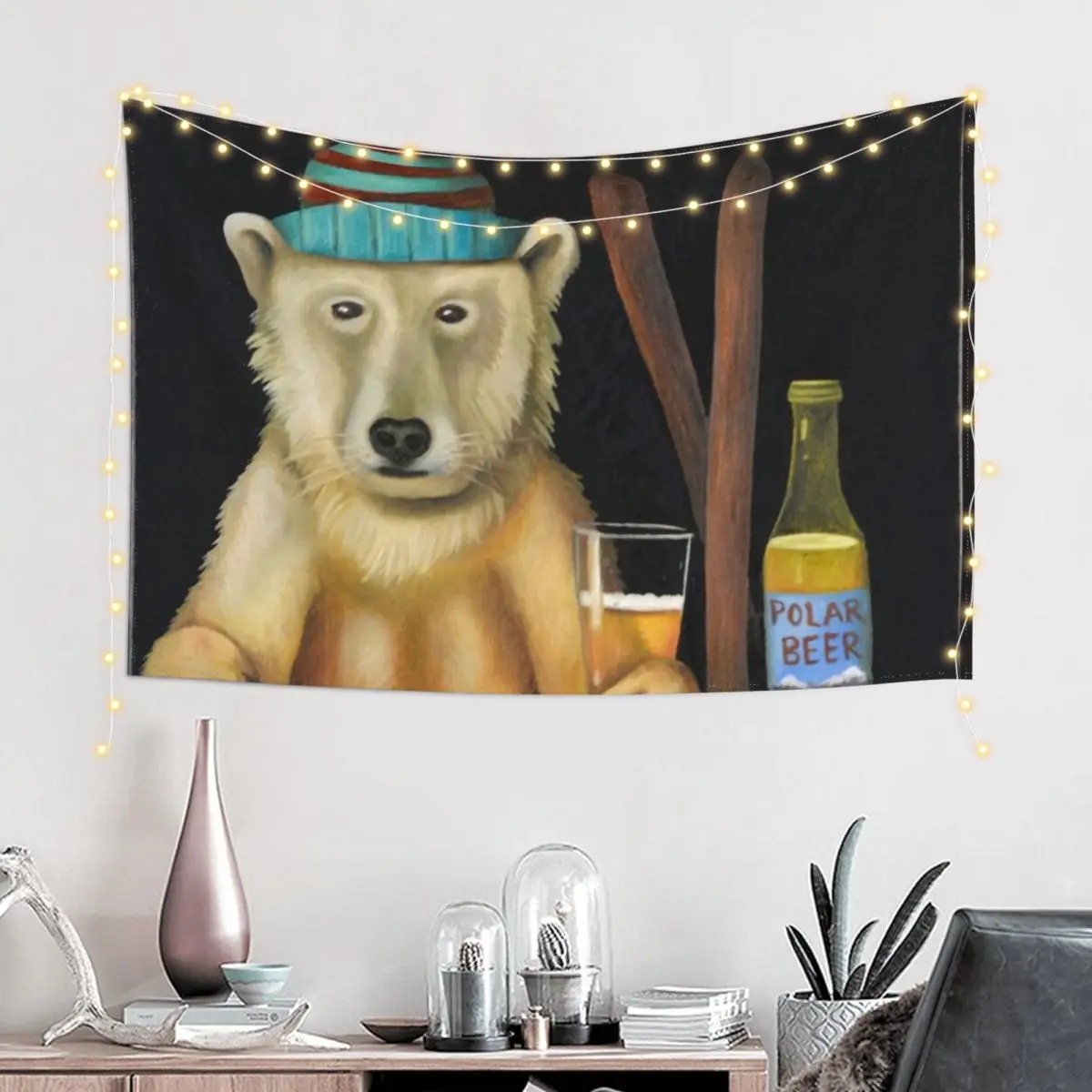 

Polar Beer Tapestry Wall Decor Hanging For Bedroom Room Decorations Aesthetic Room Decorations Tapestry