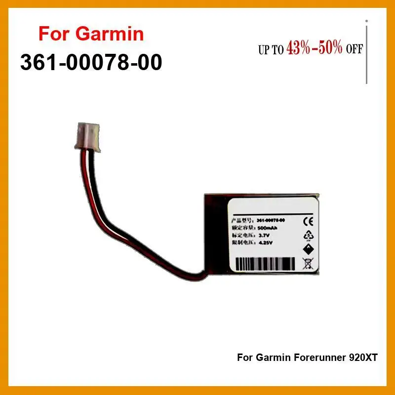 

500 мАч, хорошая низкотемпературная батарея для спортивных GPS-часов 361-00078-00 для Garmin Forerunner 920XT
