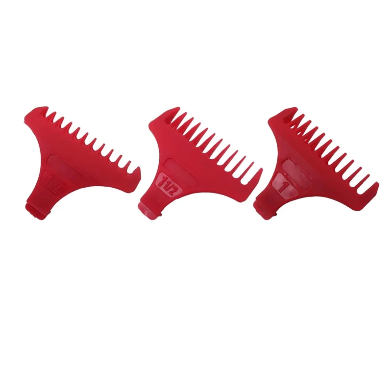 Set of 3 for T Wide Trimmer Guides Replacement for Wahl #3792 – Fit for the 5 Star Detailer #2215 T Wide Blade - Red
