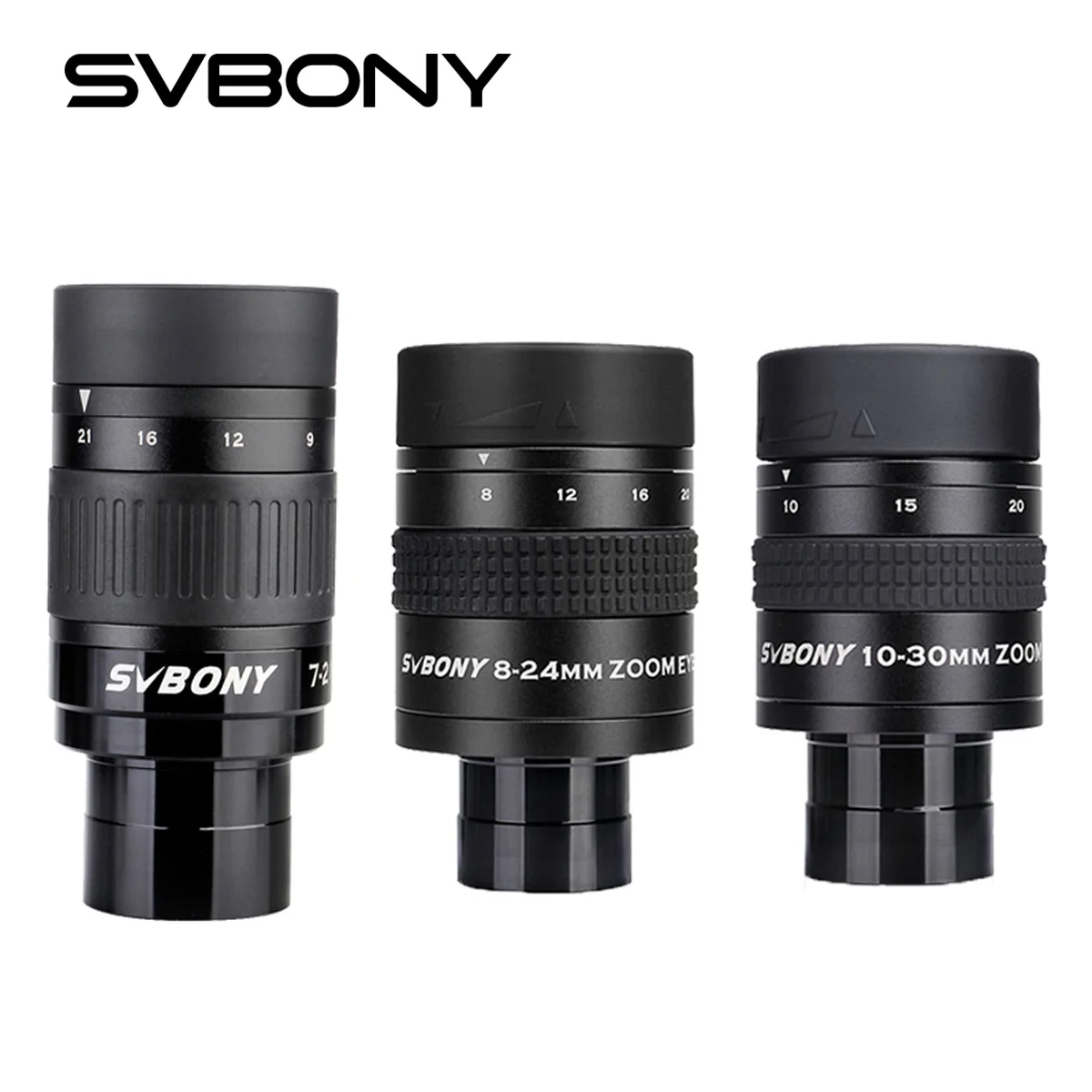 SVBONY 1.25" Zoom Telescope Eyepiece 7-21mm/8-24mm/10-30mm FMC Zoom Lens Telescope Accessory for Astronomic Telescopes