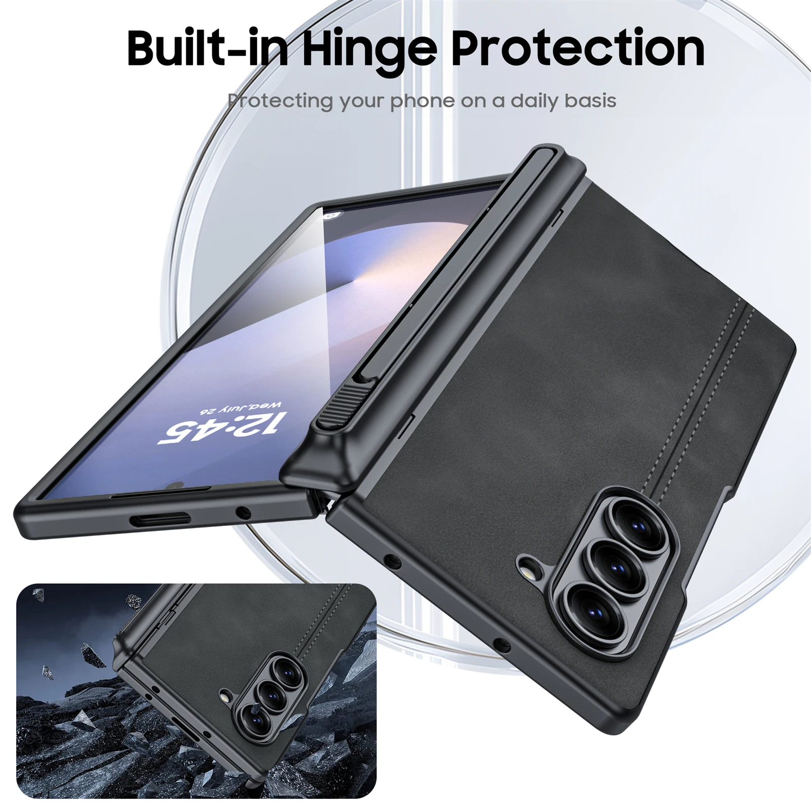for Galaxy Z Fold 6 Phone Case Invisible S PEN Base Bearing Protection Integrated Protective Film Anti-Fall Protective Cover