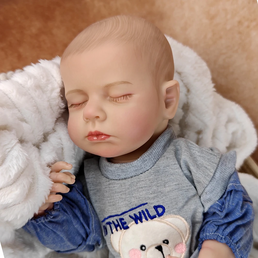 50 Cm Afgewerkt Bebe Reborn Half Lijm Doek Lichaam Pop LouLou Metgezel Speelkameraadjes Speelgoed Voor Meisjes Peuter Kerst Verjaardagscadeau