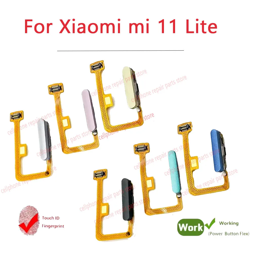 

For Xiaomi Mi 11 Mi11 Lite Fingerprint Sensor Home Return Key Menu Button Flex Ribbon Cable Black White Blue Green