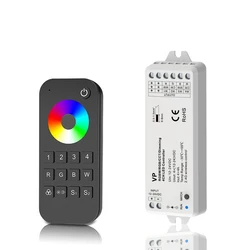 KIT de controlador LED DC 12V 24V 4CH atenuador VP con función de transmisión automática 10 modos dinámicos 4 zonas RGBW RF control remoto inalámbrico