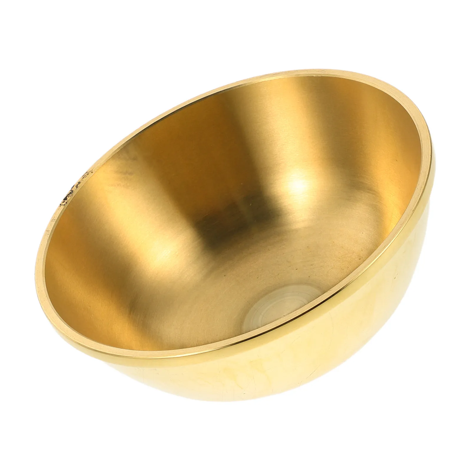Gold Brass Offering Bowl 10Cm Traditional Round Temple Serving Bowl Buddhist Water Altar Ritual Decoration