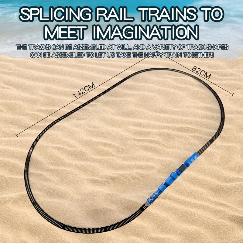Electric Ocean Sightseeing Train Christmas Track Train Dinosaur Train Puzzle DIY Assembly