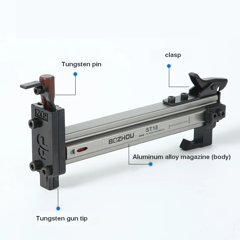 Manual Semi-automatic Nailer Wire Slot Woodworking Decoration Steel Nail Gun Cement Nailing Device with Support