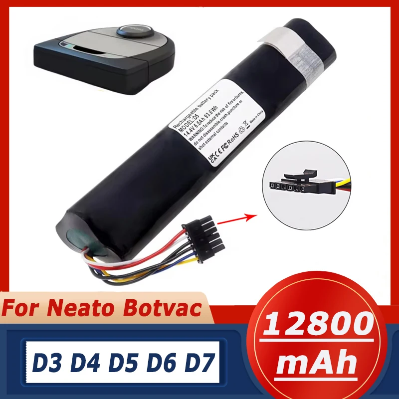 Batterie de remplacement originale 14.4V 12.8Ah pour aspirateurs robots Neato Botvac D3,D4,D5,D6,D7, numéro de modèle 945-0225/205-0011