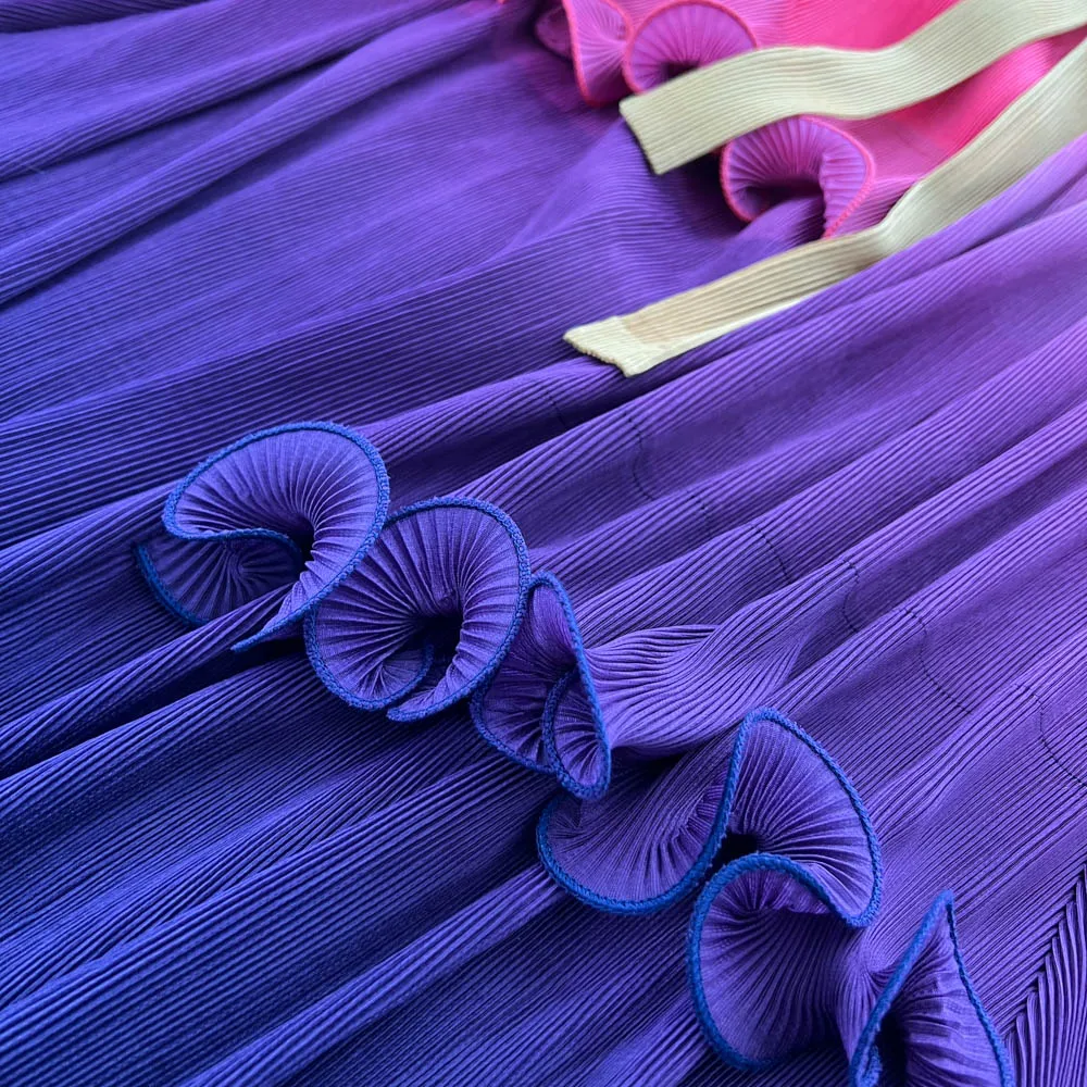 Chic Sexy O-Collo Commestibile Albero Fungo Lace-up Increspato Fata A-line allentato Donne di Estate Boho Vestito Estivo abbigliamento donna