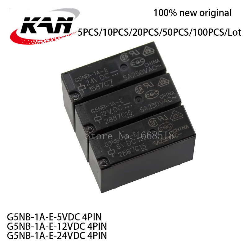 

Free Shipping G5NB-1A-E-5V G5NB-1A-E-12V G5NB-1A-E-24V Original G5NB-1A-E G5NB 1A E 5VDC 12VDC 24VDC 4Pin 5A 250VAC Relays