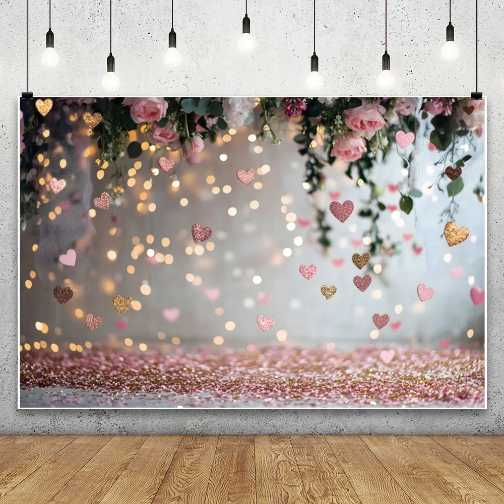 عيد الحب الذهب بريق الحب القلب خلفية 14 فبراير الفضة على شكل قلب بالون الزفاف حفلة عيد ميلاد خلفية