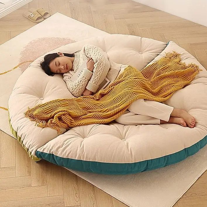 وسادة مقعد بمسند ظهر على الأرض من حصير التاتامي، أريكة صغيرة متكاملة لغرفة النوم السميكة #4