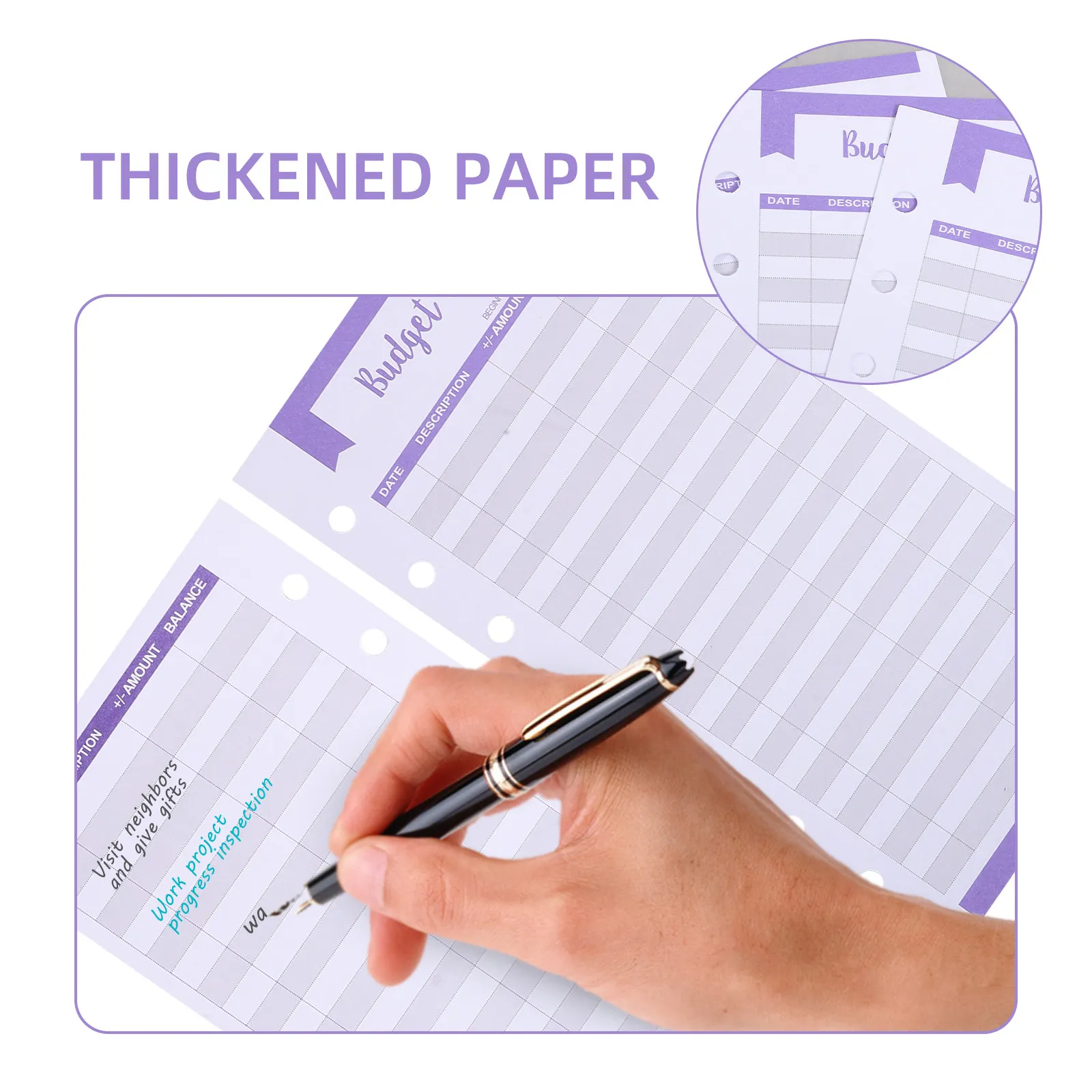 72Pcs Budget Sheet Paper Refillable Money Organizer Binder Insert Convenient Budget Planner Sheets for Self-Driving Travel view 5