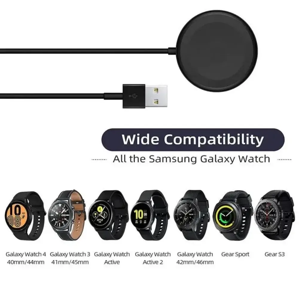 Estação doca de carregamento portátil carregador de relógio sem fio compatível para samsung galaxy watch 5 pro 5/4/3 ativo 2/1gear sport/s3