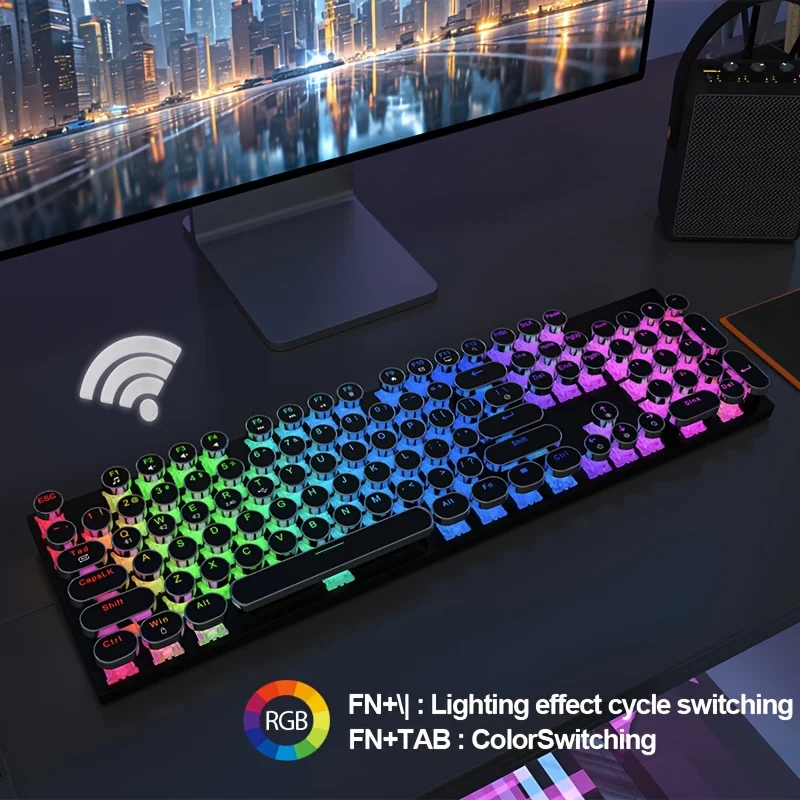 RGB Punk Typewriter Keyboard 6