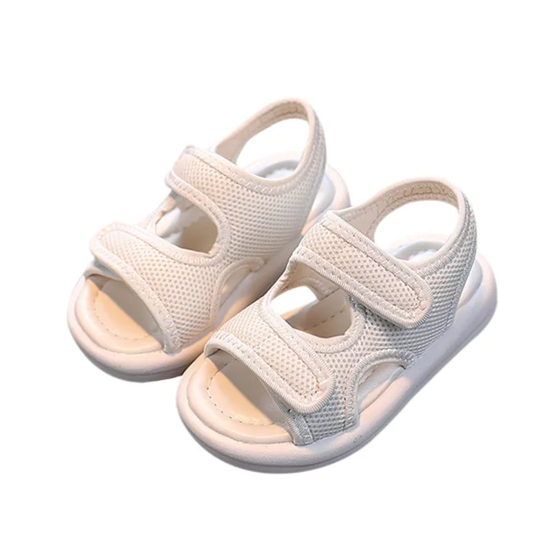 Summer Girl Children Fashion Comfortable Simple Solid Color Cute Fabric Soft Bottom Non-Slip Design Outdoor Beach Sandals