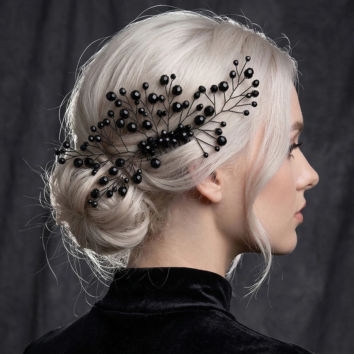 Simple Black Crystal Women Hair Combs Bridal Hair Accessories Wedding Hair Jewelry Bridal Head Decoration Hair Ornament