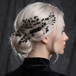 Simple Black Crystal Women Hair Combs Bridal Hair Accessories Wedding Hair Jewelry Bridal Head Decoration Hair Ornament