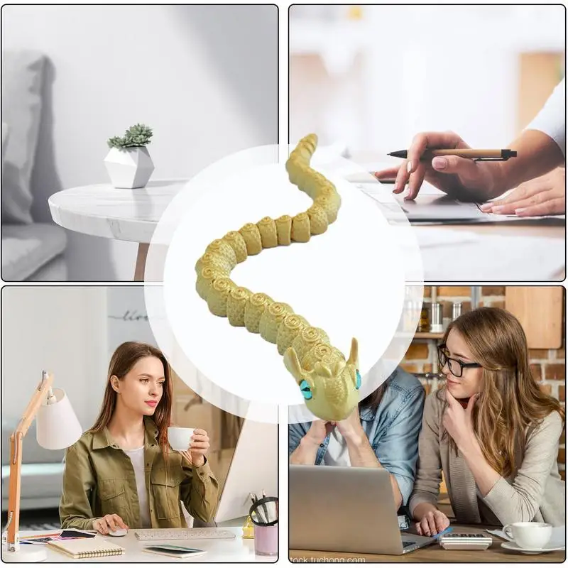 ثلاثية الأبعاد مطبوعة ثعبان لعبة الحسية ألعاب متململة للأطفال المنقولة المشتركة نموذج الحلي 2025 ثعبان سنة سطح المكتب الديكور الشكل ل