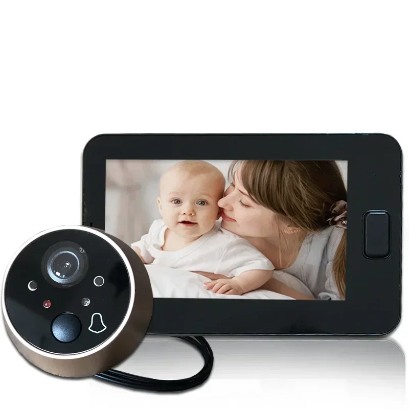 1X4.3 นิ้ววิดีโอ peephole กล้องประตูดิจิตอล Doorbell IR Night Vision 170 องศามุม Peephole กล้อง Visual Doorbell