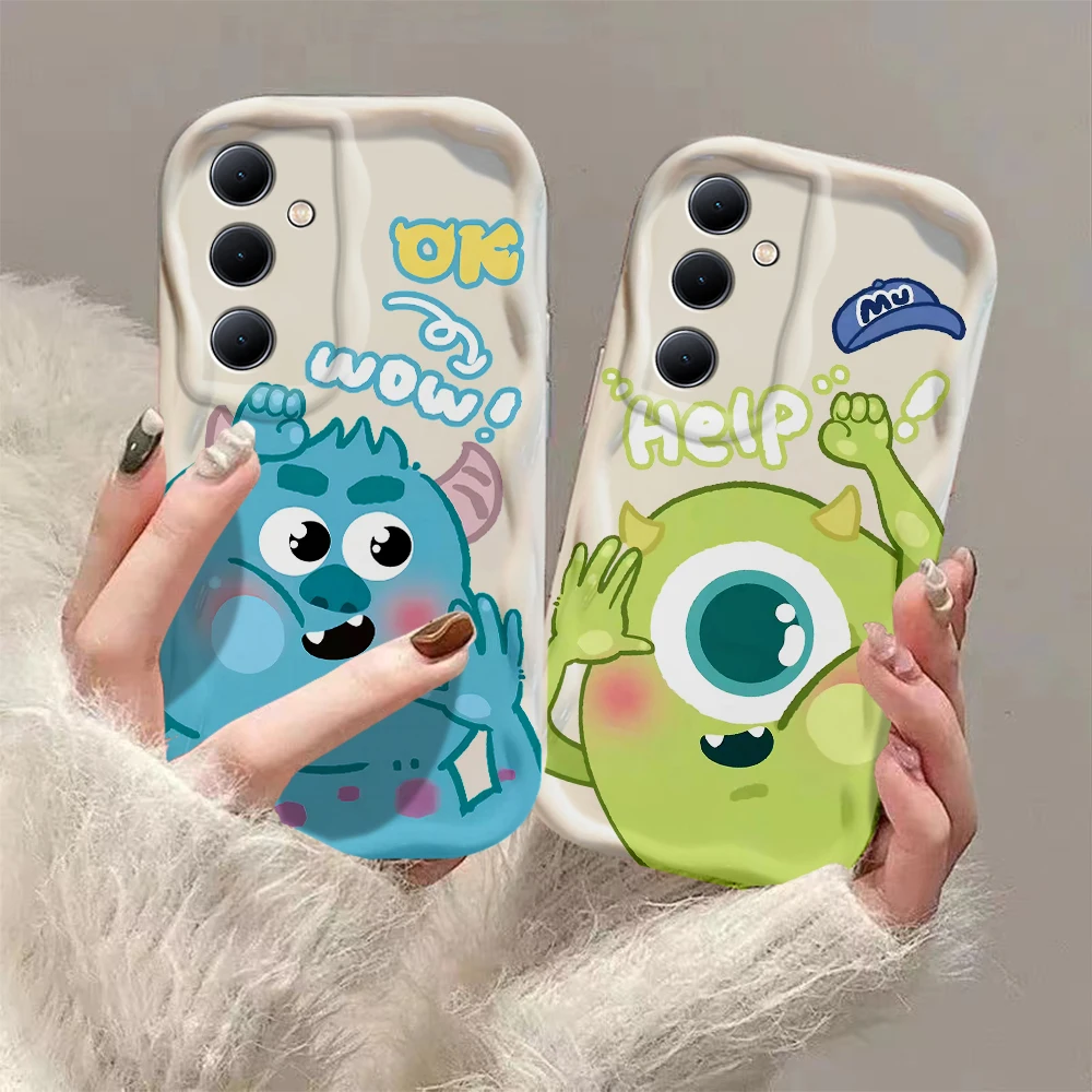 Monsters Inc. Mike Wazowski 3D Wave Case For OPPO Realme 12 11 10 9 8 7 7i 6 5 Pro Plus C67 C55 C31 C35 C11 C12 C15 C20 C21Y