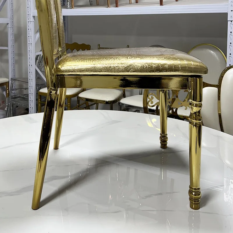 Chair Hotel Dinner Dining Chair Event Reception Special Stainless Steel Metal Backrest Hote Modern Simplicity
