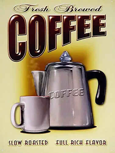 

Fresh Coffee 8x12 Inch Wall Decor Retro Tin Sign Travel