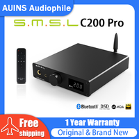 SMSL C200 Pro Hi Res Audio Decoder MQA-CD DSD Support Optical Coaxial Bluetooth5.1 USB 6.35mm 4.4mm Outputs Headphone Amplifier