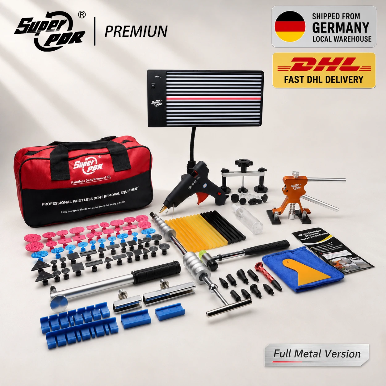Image of PDR Werkzeuge für Autoreparatur, Lackfreie Dellenreparatur-Sets, Dellenzieher für Fahrzeugoberflächenreparatur