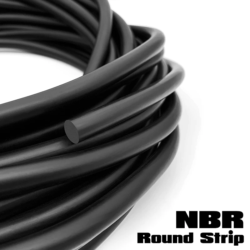 Solid Black Nitrile Rubber Strip O Ring Cord NBR Seal Gasket Good Compression Anti-wear and Elongation Dia0.8/0.9/1/1.5/2/3~10mm