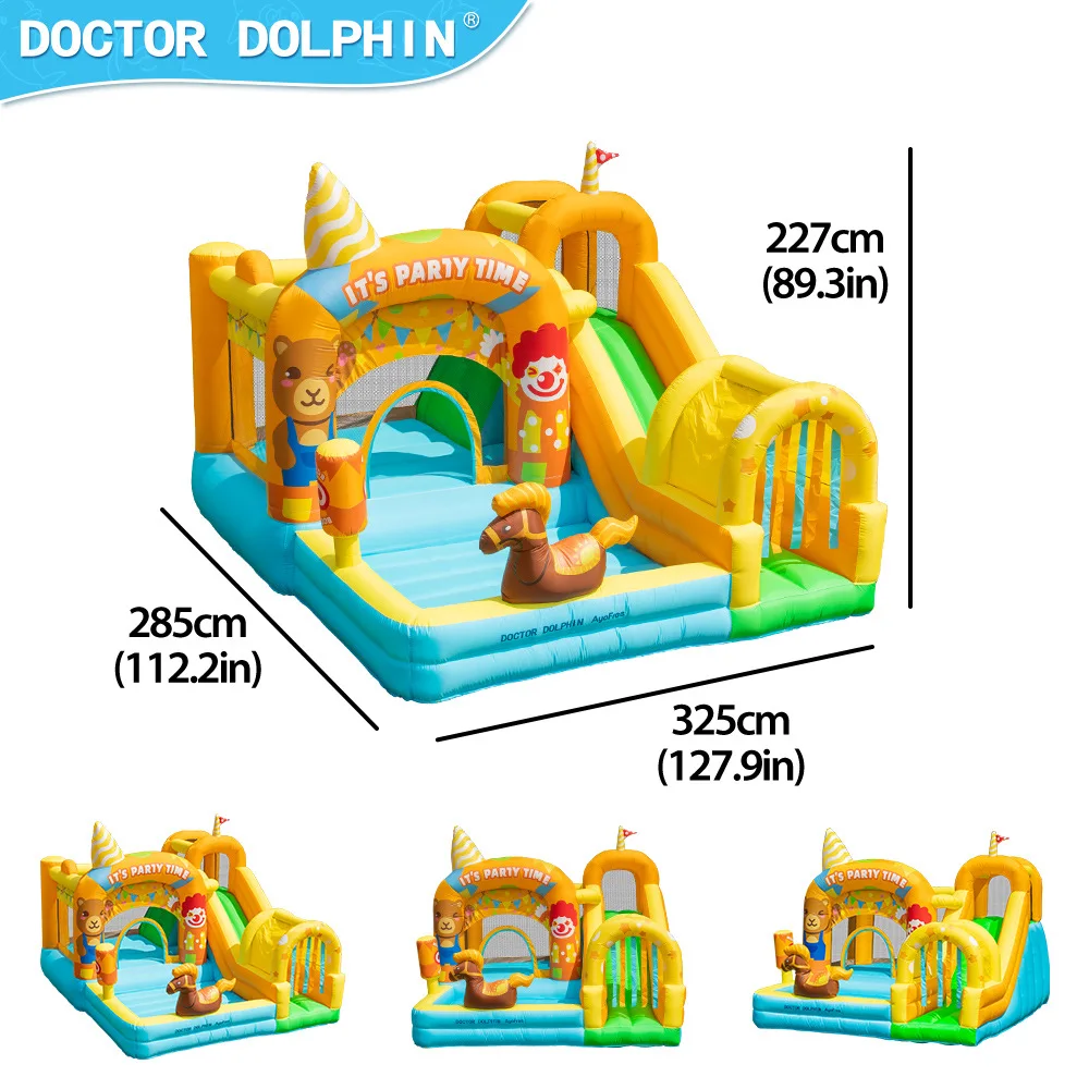 Arzt Delphin Hüpfburg Vergnügungseinrichtungen Aufblasbare Hüpfburg mit Rutsche Hüpfburg mit Luftpumpengebläse