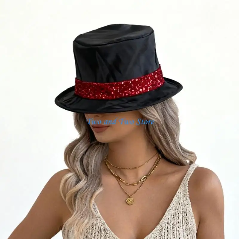 

HX6F Adult Sized Classical Magicians Hat Theatrical Performances Headwear Accessory