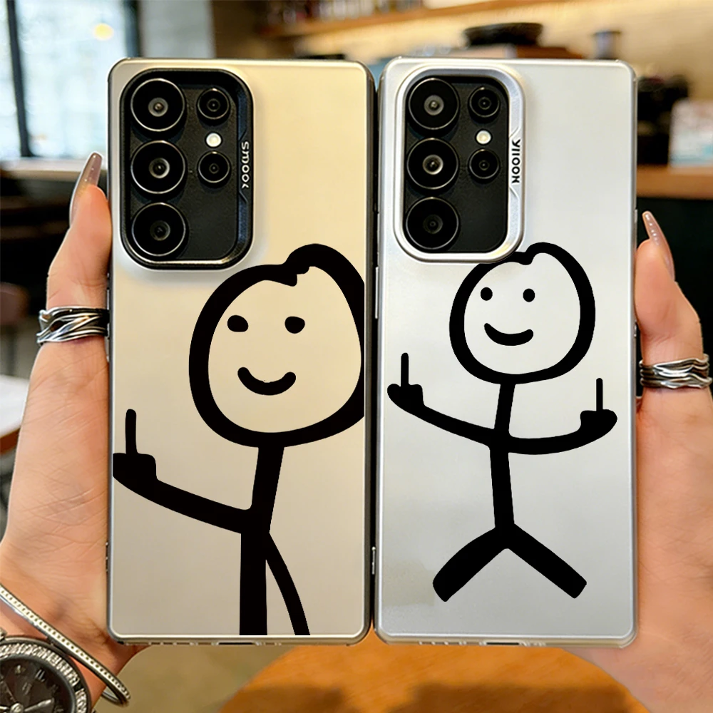 

Funny Stickman Phone Case For Samsung Galaxy A53 A56 A55 A54 5G S26 Plus S25 Edge S24 S23 Ultra Note 20 Shockproof Back Cover