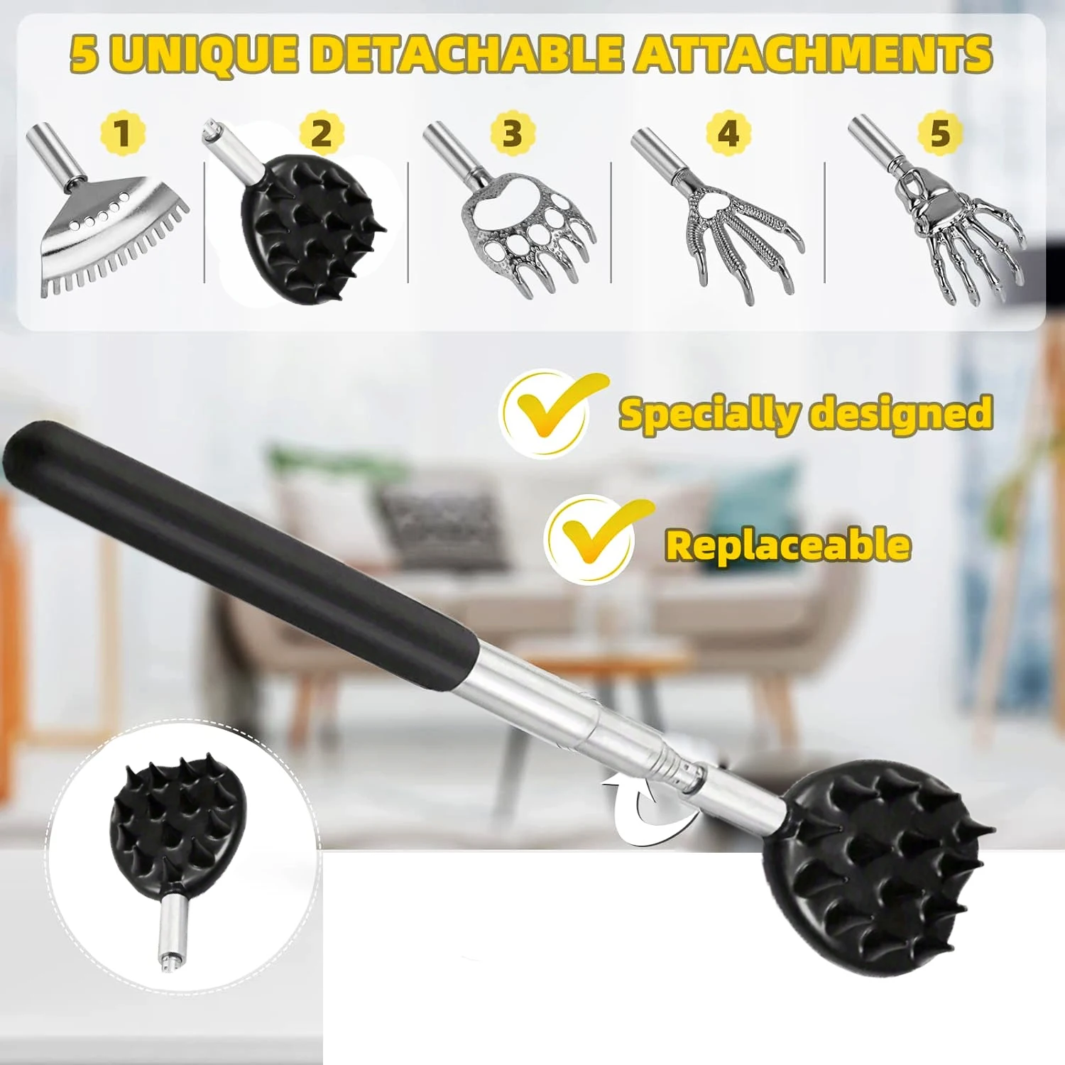 Extendable Cactus Back Scratcher  1/4 & 1/2 Inch Spikes, Retractable  One-Hand Itch Stick for Men & Women, Durable PVC - AliExpress 66