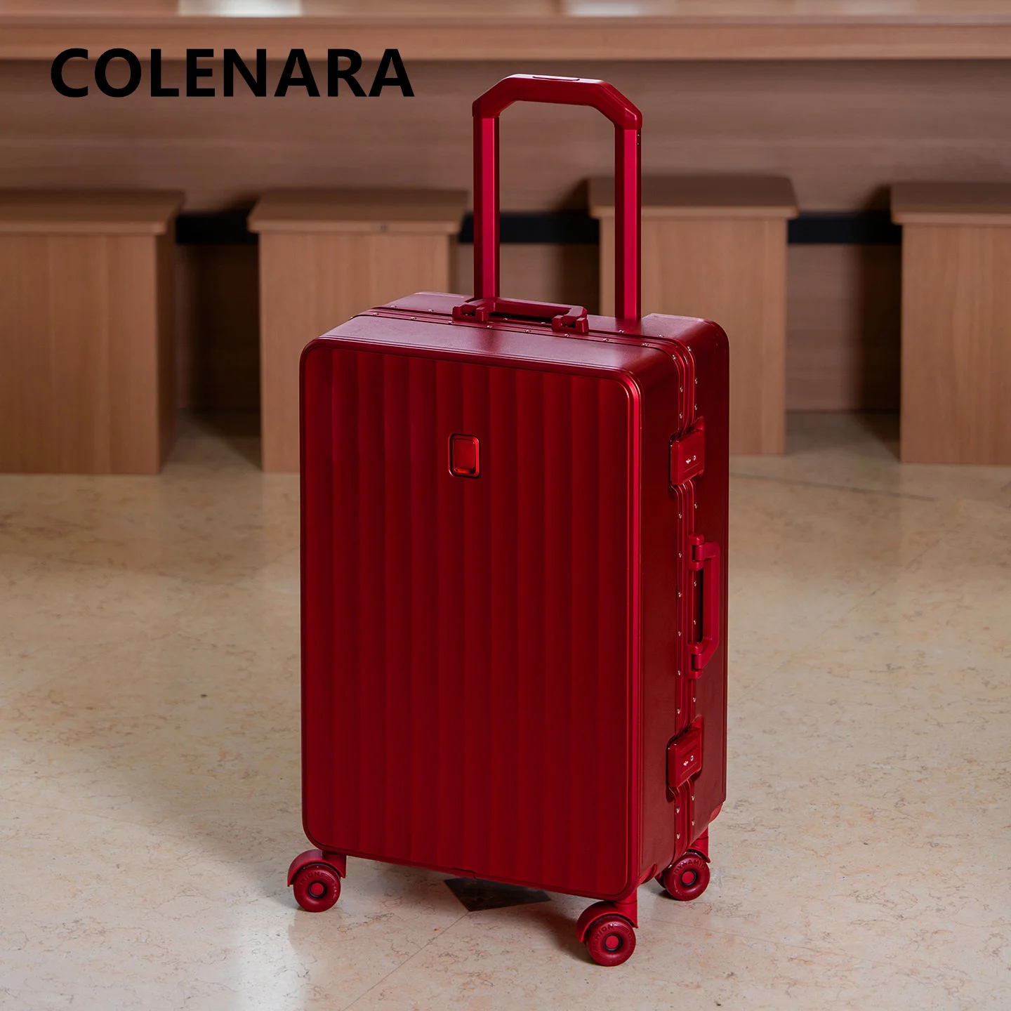 COLENARA Aluminiumrahmen-Koffer Robuster und Langlebiger Bordkoffer 20"22"24"26"28 Zoll Großvolumiger Trolley-Koffer Reisekoffer