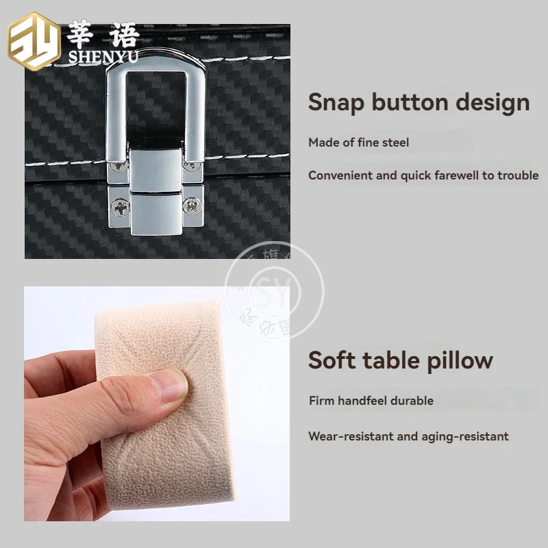 صندوق تخزين ساعة هدية من جلد البولي يوريثان الفاخر للاستخدام المنزلي باللون الأسود مع جزء داخلي مخملي للساعات والخواتم والأقراط والسوار المزيد