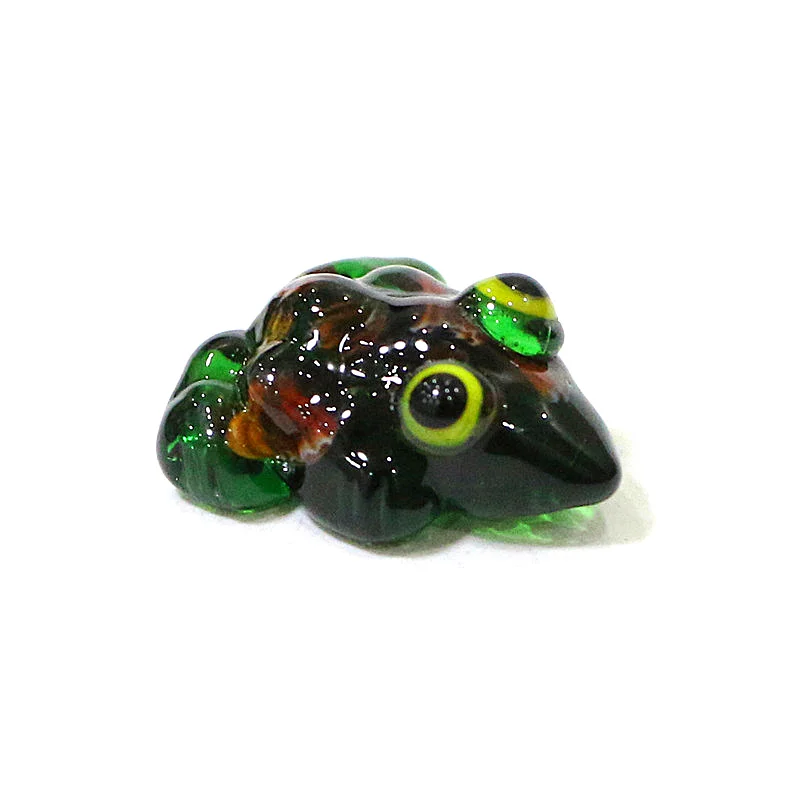 6pcs Custom Murano Glass Frog Mini Figurines Ornaments Cute Easter Cartoon Animal Tiny Toad Statues Home Desk Fairy Garden Decor