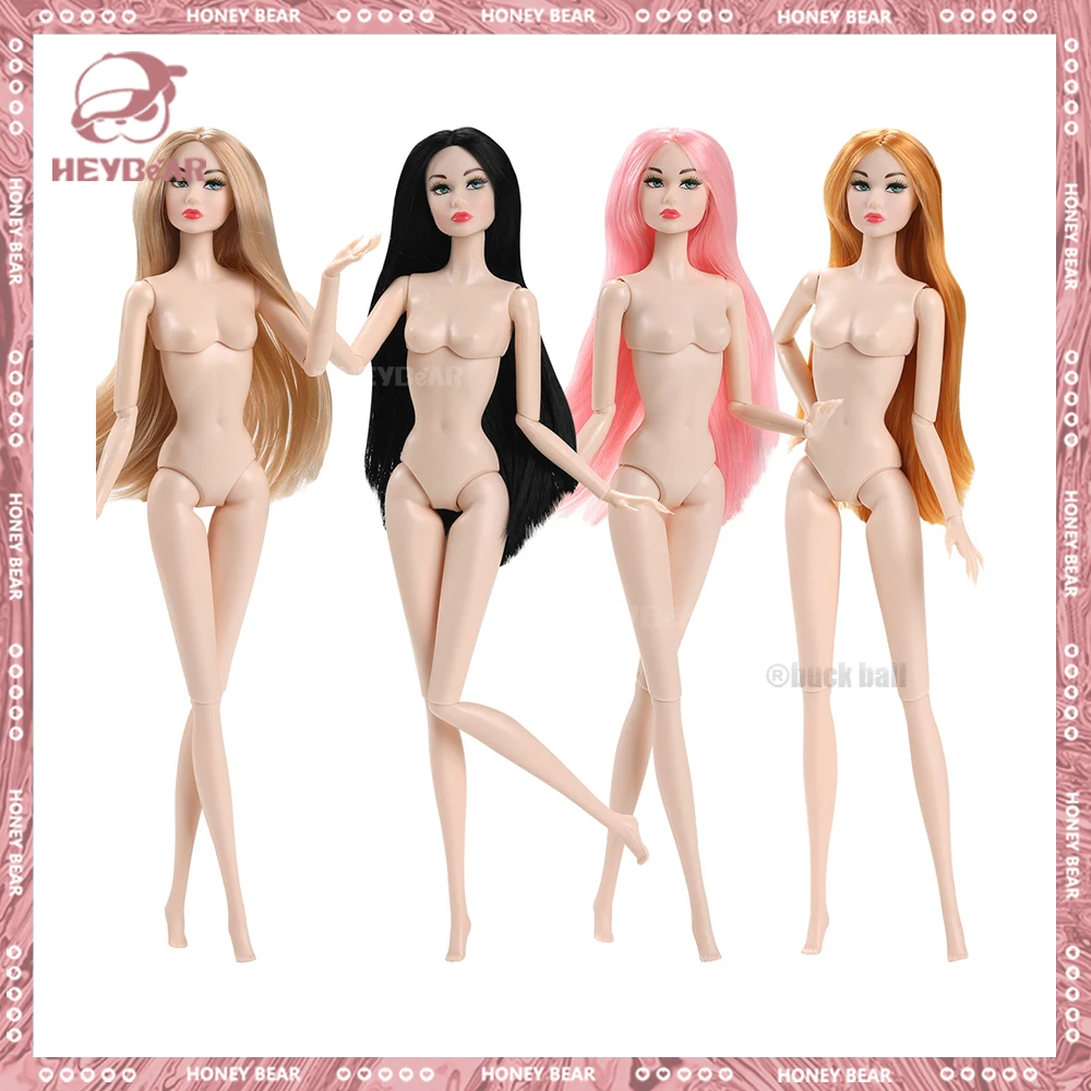 

1/6 PP Face Super Model Figure Joints Can Move Figures Nude European American Fashion Thick Smooth Hair High Quality Body Gifts