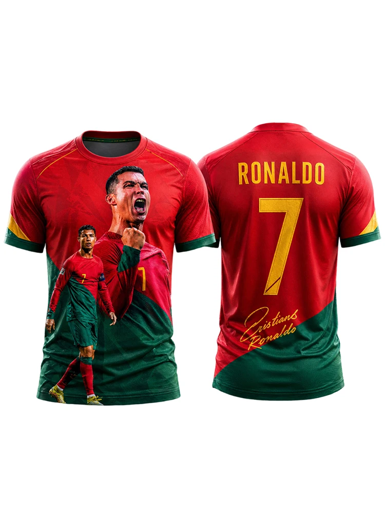 2026 Neues Ronaldo Nr.7 Fußballtrikot Übergroßes Atmungsaktives Trainingsuniform Fußballshirt für Kinder und Erwachsene Fan-Sportbekleidung T-Shirt