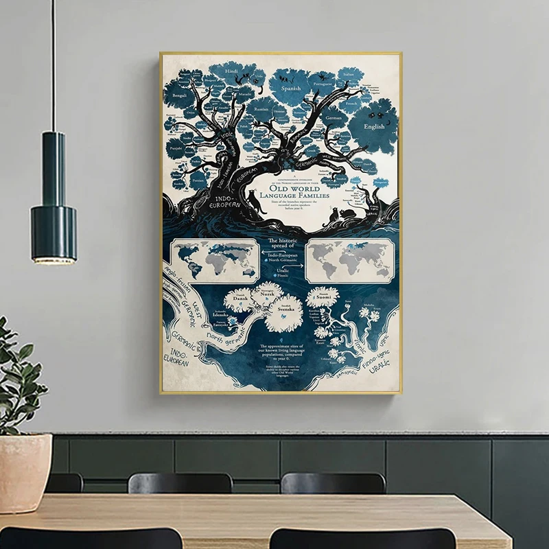 150*225cm Vintage mapa abstrakcyjny obraz olejny włóknina płótno malarstwo plakat retro naklejka ścienna karta salon dekoracja wnętrz