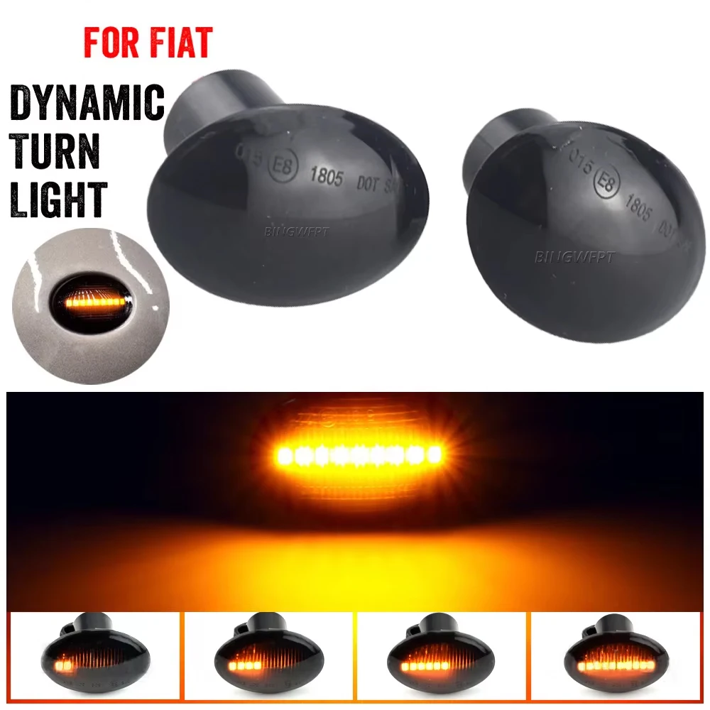 2X Car-Styling LED Side Marker Light Turn Signal Lamp Clear For FIAT 500 ABARTH 500, 595, 695 (Typ 312) 2007-on