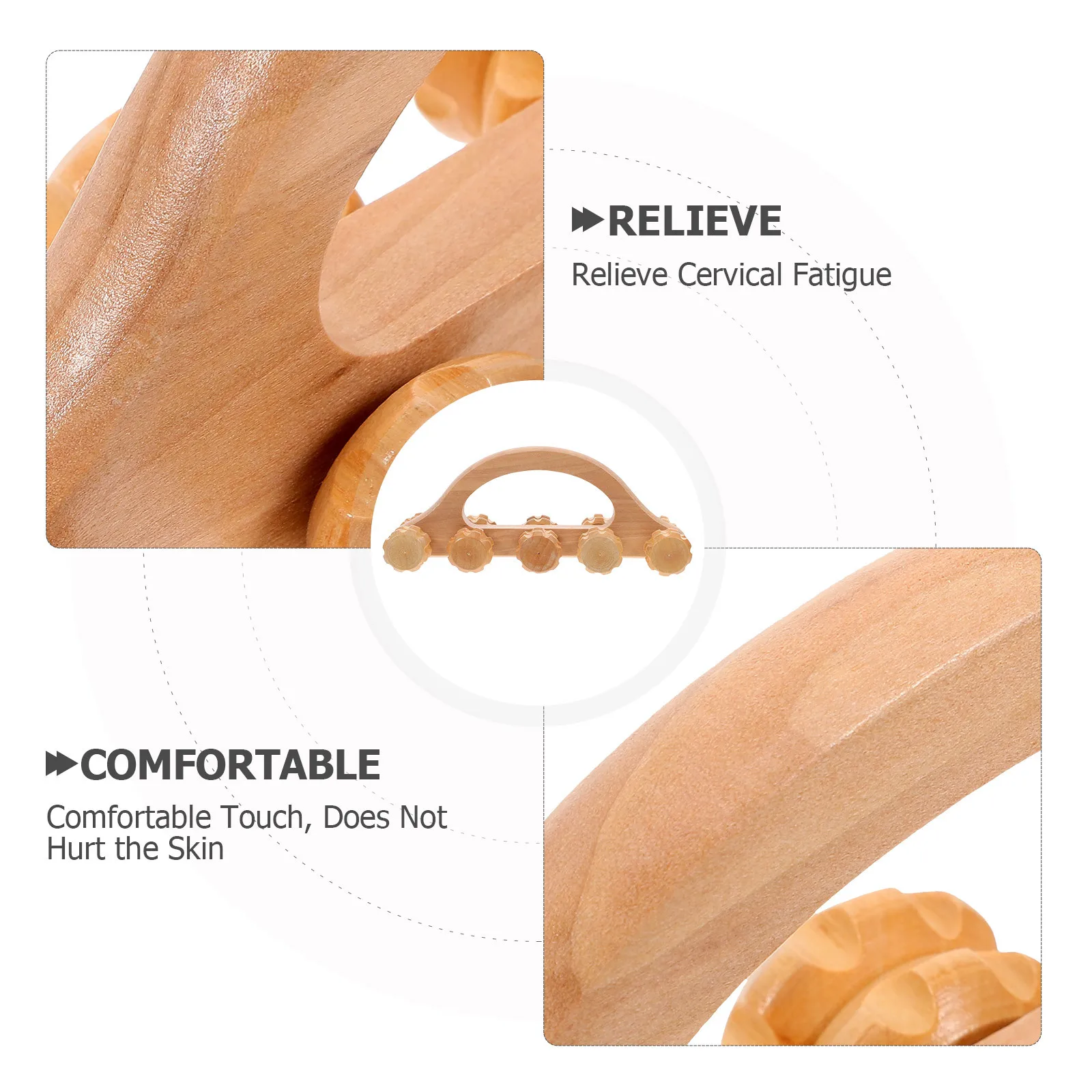 أسطوانة تدليك خشبية طبيعية مقبض متين لتخفيف آلام العضلات أداة تدليك الجسم المحمولة تدليك الأسطوانة مدلك قدم خشبي